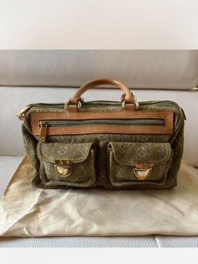 Louis Vuitton Olive Green Monogram Canvas Top-Handle Briefcase with Tan Trim